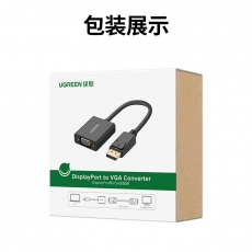 绿联（UGREEN）DP转VGA母头  黑色 20414