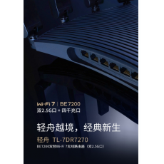 普联（TP-LINK）BE7200 WiFi7千兆双频无线路由器 双2.5G网口 7200M